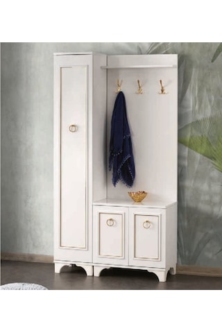 Bera Beyaz 3 Kapılı Elif Portmanto Beyaz