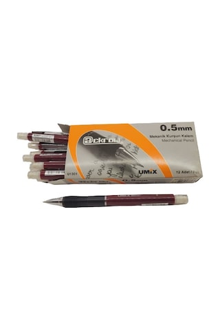 Ackrow Versatil Kalem 0.5 Uçlu Kalem Bordo 12 Adet