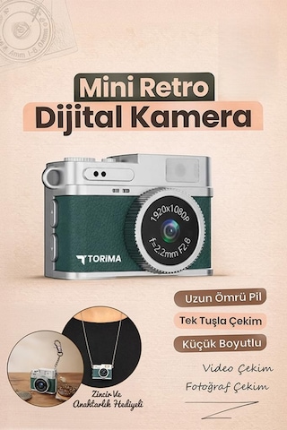 Torima CMR35 Mini Anahtarlık 1080P Dijital Fotoğraf Video Kamera