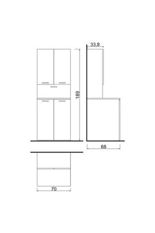 Denko Vento 70 Cm Mdf Çamaşır Makinesi Banyo Dolabı Takımı Çok Renkli
