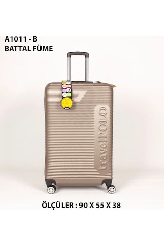 Travel Polo Xxlbattal Boy Dev Boy 90 Cm Valiz & Bavul Füme