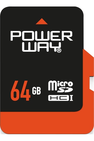 Powerway 64 GB MicroSDHC Class 10 Hafıza Kartı + Adaptör
