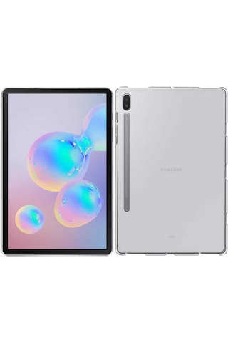 Teknocep Galaxy Tab S7 Plus T970 Kılıf Uyumlu Tablet Süper Silikon Kapak-renksiz Tablet Kılıfı