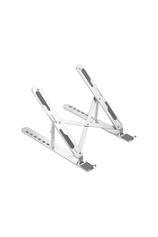 Lemestar Alüminyum Notebook Tutucu: 7 Seviyeli Yükseklik Ayarlı, Fırlatılabilir, Soğutucu Fonksiyonlu Bilgisayar Yükseltme Tutucu Gümüş