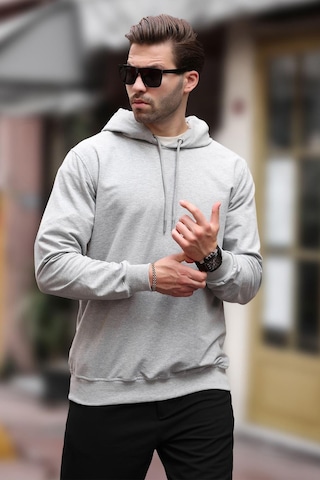 Madmext Gri Kapüşonlu Erkek Sweatshirt 7069 Gri