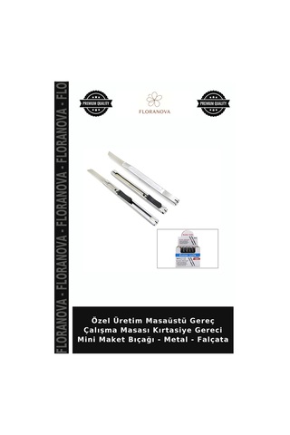 Özel Üretim Masaüstü Gereç Çalışma Masası Kırtasiye Gereci Mini Maket Bıçağı - Metal - Falçata