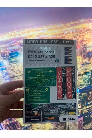 Bmw E34 Etiket Takımı Set Uv Baskı Atmaz Solmaz %100 Memnuniyet