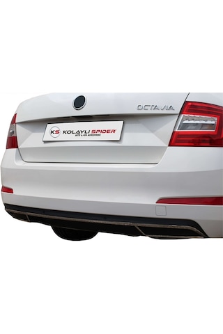 Skoda Octavia A7 Arka Difüzör Çıtası 3 Prç Krom 2013 ve Sonrası