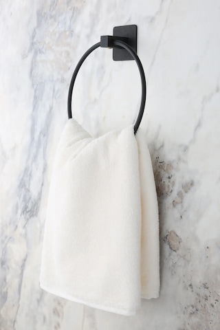 MultiStore Siyah Kare Yapışkanlı Uzun Havluluk Halka Havluluk Wc Açık Tuvalet Kağıtlığı Rulo Havluluk 4lü Set Siyah