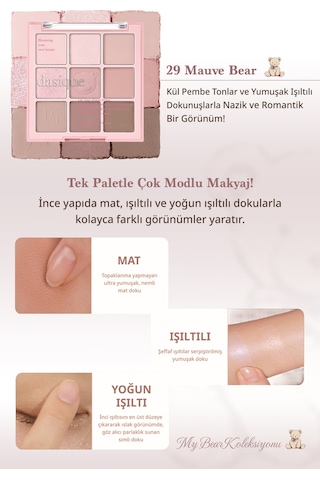 Dasique Mat Ve Işıltılı Renk Seçenekleri Sunan Far Paleti Shadow Palette 29 Mauve Bear 29 Mauve Bear