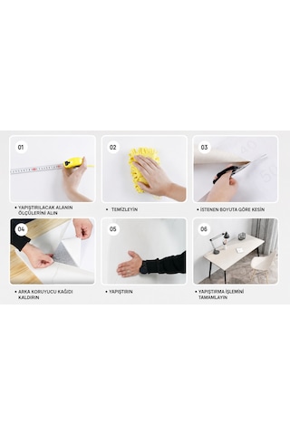 6 Adet Yapışkanlı Beyaz Mermer Desenli Sticker Dekoratif Duvar Ve Mobilya Kaplama 30x30 Cm