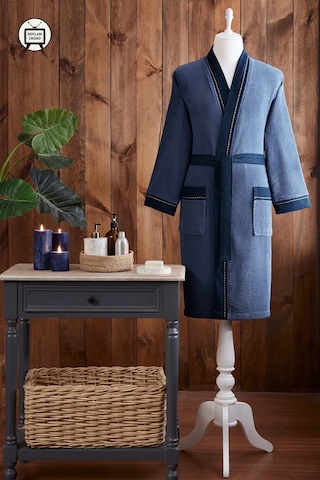Özdilek Oregon Maskülen Nakışlı Denim Kimono Bornoz Xl - Lacivert Lacivert