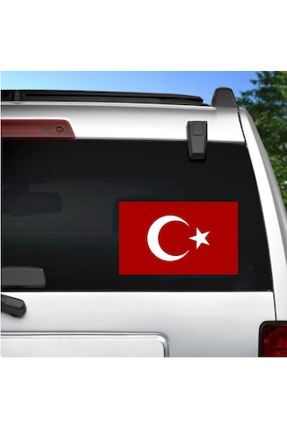 Türk Bayrağı Sticker - 2 Adet Araba Oto Motosiklet Karavan Cam Sticker - 00068 10x6 Cm