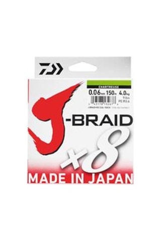 Daiwa JBraid 8B Chartreuse 0,10mm 150m İp Misina Daiwa JBraid 8B Chartreuse 0,10mm 150m İp Misina