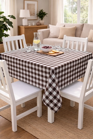 Pötikare Kare Masa Örtüsü 170x170 Cm Yıkanabilir, Leke Tutmaz Balkon, Bahçe, Mutfak Ve Piknik İçin Kahverengi