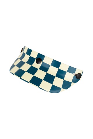 Teltree Retro Motosiklet Kaskı Vizörü - Güneş Koruma, Mavi Beyaz, 3 Kilitli