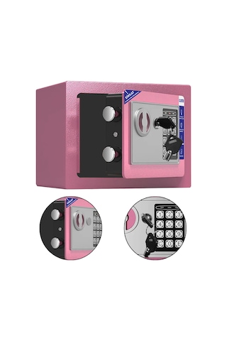 Closter C17pk Ev Tipi Çelik Para Kasası 17x23x17 Cm Pembe