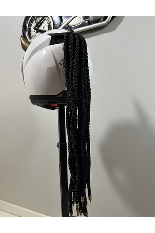 Motor & Motosiklet 3d Baskı Gold Şeytan Boynuzlu Saç Örgülü Kask Dış Aksesuar Diğer