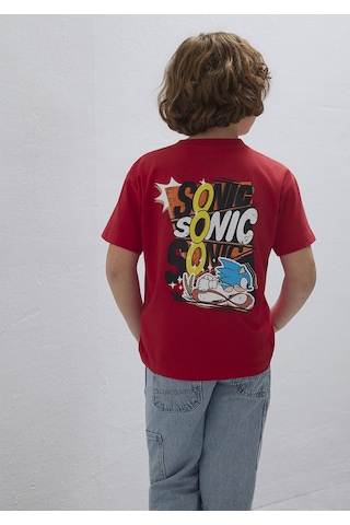 Mavi - Sonic Baskılı Kırmızı Tişört 6610431-70478 Kırmızı