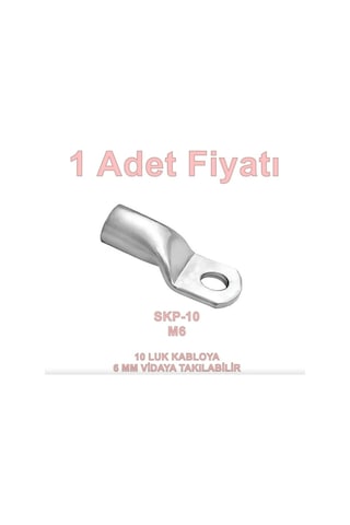 Şafak Skp-10 10luk M6 Sıkmalı Kablo Pabucu 6mm