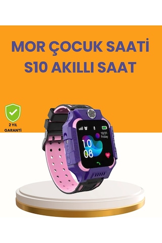 Mey İthalat S10 Mor Akıllı Çocuk Saati Konum Takip Ve Güvenlik Özellikli