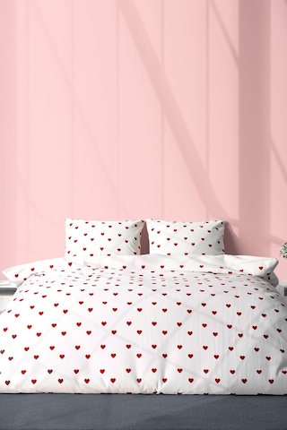 Pamuklu Çift Kişilik Nevresim Seti Nevresim Ve Yastık Kılıfı Çarşafsız Eleanor Beyaz