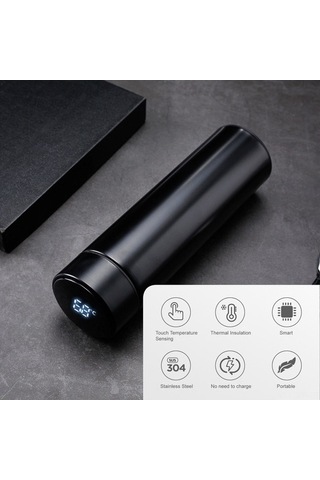 Didadodo Tutar Akıllı Termos, Gümüş Zg Sıcak/soğuk, Led Ekranlı, 480ml, Paslanmaz Çelik Gümüş