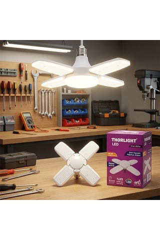 Katlanabilir Led Lamba 4 Kanatlı Geniş Açılı Papatya Tavan Ampulü E27