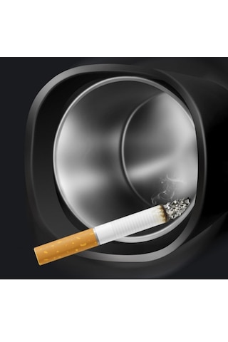 Araç İçi Küllük Işıklı Kapaklı Yanmaz Koku Geçirmez Multi Fonksiyon Üniversal Siyah Glz03504051