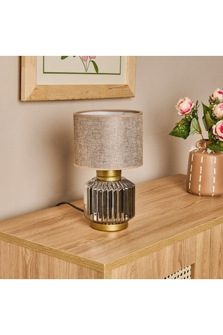 Nisa Luce Rosa Cam Abajur - Füme / Kahverengi / Eskitme Füme / Kahverengi / Eskitme