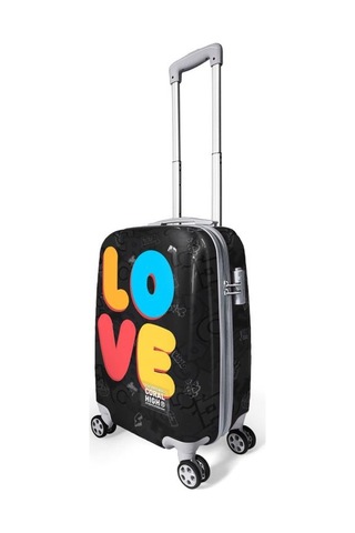 Coral High Renkli Love Desenli Kabin Boy Valiz 50cm 16558 Çok Renkli