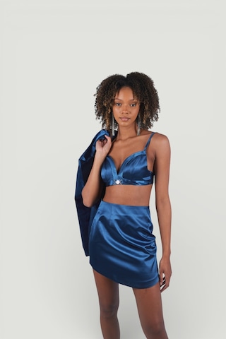 Holly Lolly Askılı Crop Saten Fancy Büstiyer Lacivert