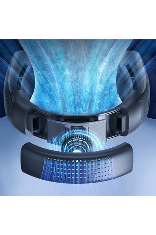 4000mah Asılı Boyun Fanı Klima Usb Şarj Edilebilir Hava Soğutucu Spor Yaz Için 5 Hız Elektrikli Fan, Beyaz 1401 Renkli