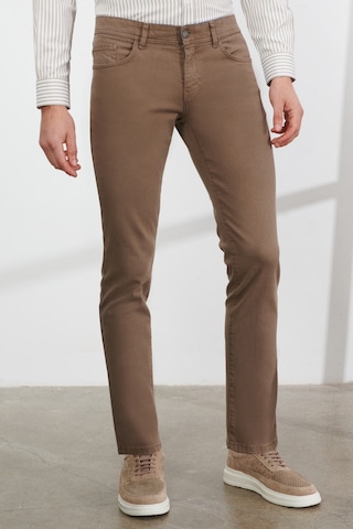 AC&Co / Altınyıldız Classics Erkek Vızon 360 Derece Her Yöne Esneyen Rahat Slim Fit Pantolon Vizon