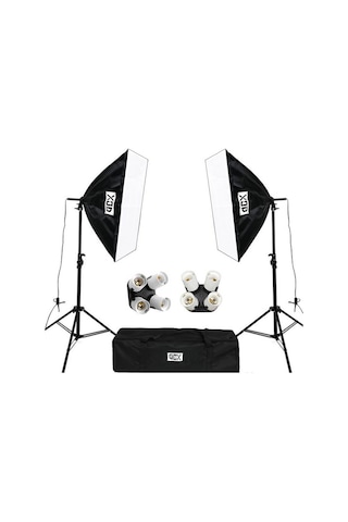 Gdx Tlb-4 Pro Light 50x70 Cm Video Ve Fotoğraf Çekim 2'li Softbox Seti - 4 Duylu Softbox - Lambasız