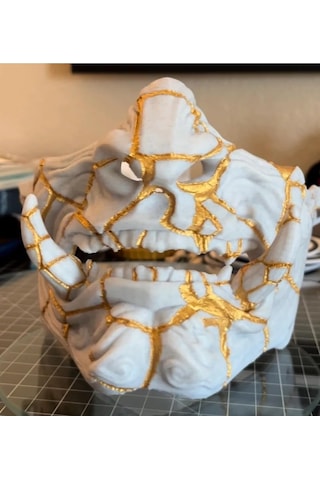 Kintsugi Oni Maskesi, Samurai Oni Mask, Samuray Maskesi, Onimask2
