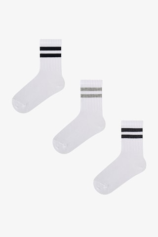 Penti Erkek Çocuk Lines 3lü Tenis Beyaz Soket Çorap