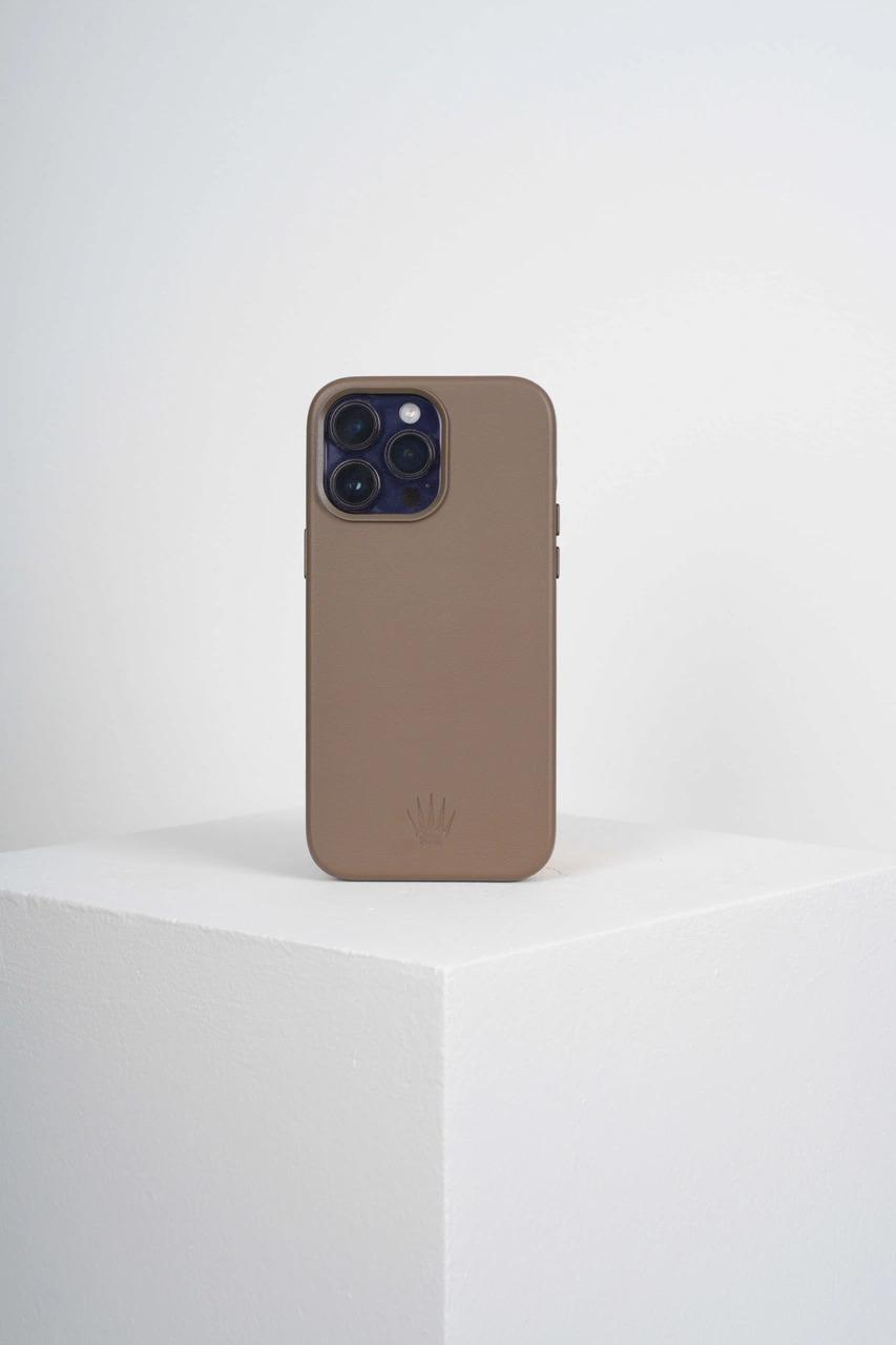 Triton Iphone 15 Pro Max Kahverengi Kılıf Magsafe Özellikli Deri Kılıf Kahverengi