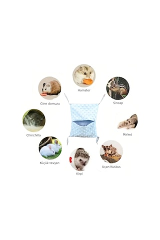 Gine Pig Gine Domuzu Kirpi Sincap Gelincik Tavşan Hamster Küçük Kemirgen Hamak Askılı Uyku Kese