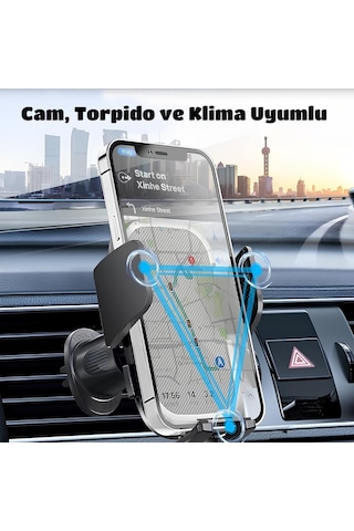 Cosmostech Araç Içi Ayarlanabilir Vantuzlu Premium Telefon Tutucu Stand