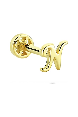 Glorria Altın N Harfi Tragus Piercing 86899873