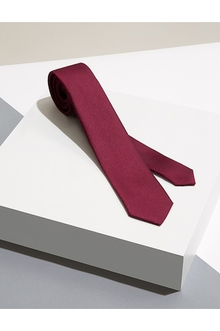 Gambocci Erkek Bordo Mendilli Kravat Armürlü Kumaş Bordo