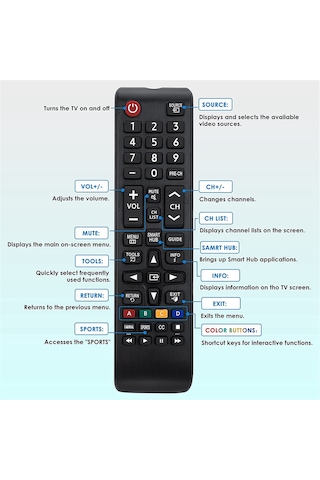Samsung Uyumlu-tv-remote Uzaktan Kumanda Tüm Samsung Uyumlu Lcd 3d Akıllı Tv