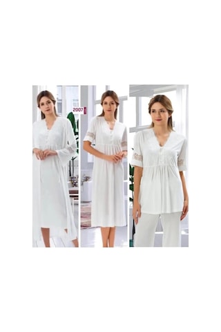 Duchesse 42007 Lohusa 4 Lü Pijama Gecelik Sabahlık Tk 001