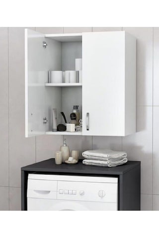 Makina Üstü Dolap, Banyo Dolabı, Çamaşır Dolabı, Havlu Dolabı, Kapaklı Dolap - Beyaz Diğer