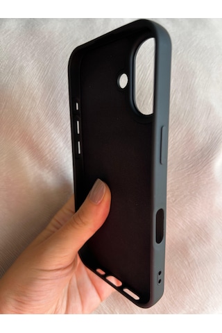 Apple Uyumlu iPhone 16 Logolu İçi Kadife Silikon Lansman Kılıf