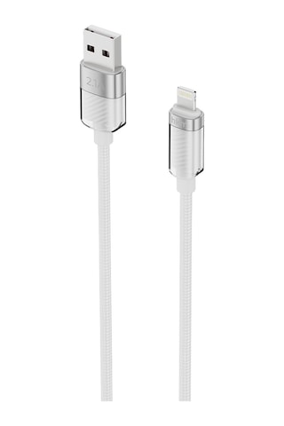 Knit Glam 2.1A Hızlı Şarj Destekli Usb-A To Lightning Şarj Ve Data Aktarım Kablosu 1 Metre Beyaz