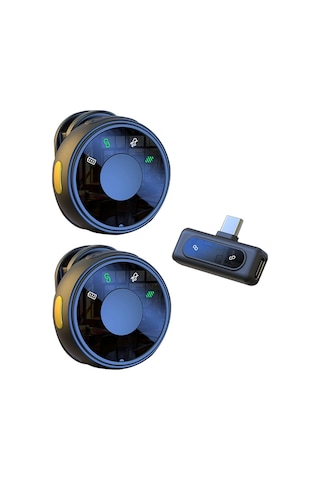 Samdoo J8 2.4g Kablosuz Kolluk Mikrofonu - 30m Alım Mesafesi, Gürültü Engelleme, Type-c + App Adaptörü, İki Mikrofonlu Set