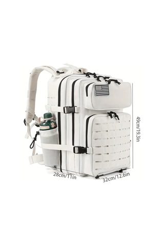 Dashanshop Beyaz Large Outdoor Backpack Dayanıklı Büyük Kapasiteli Outdoor Sırt Çantası Ayarlanabilir Askı Fermuarlı Çok Bölmeli Altın