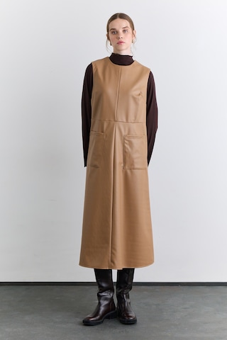 Manuka Cep Detaylı Deri Elbise Camel Aw25elb00009-05 Camel
